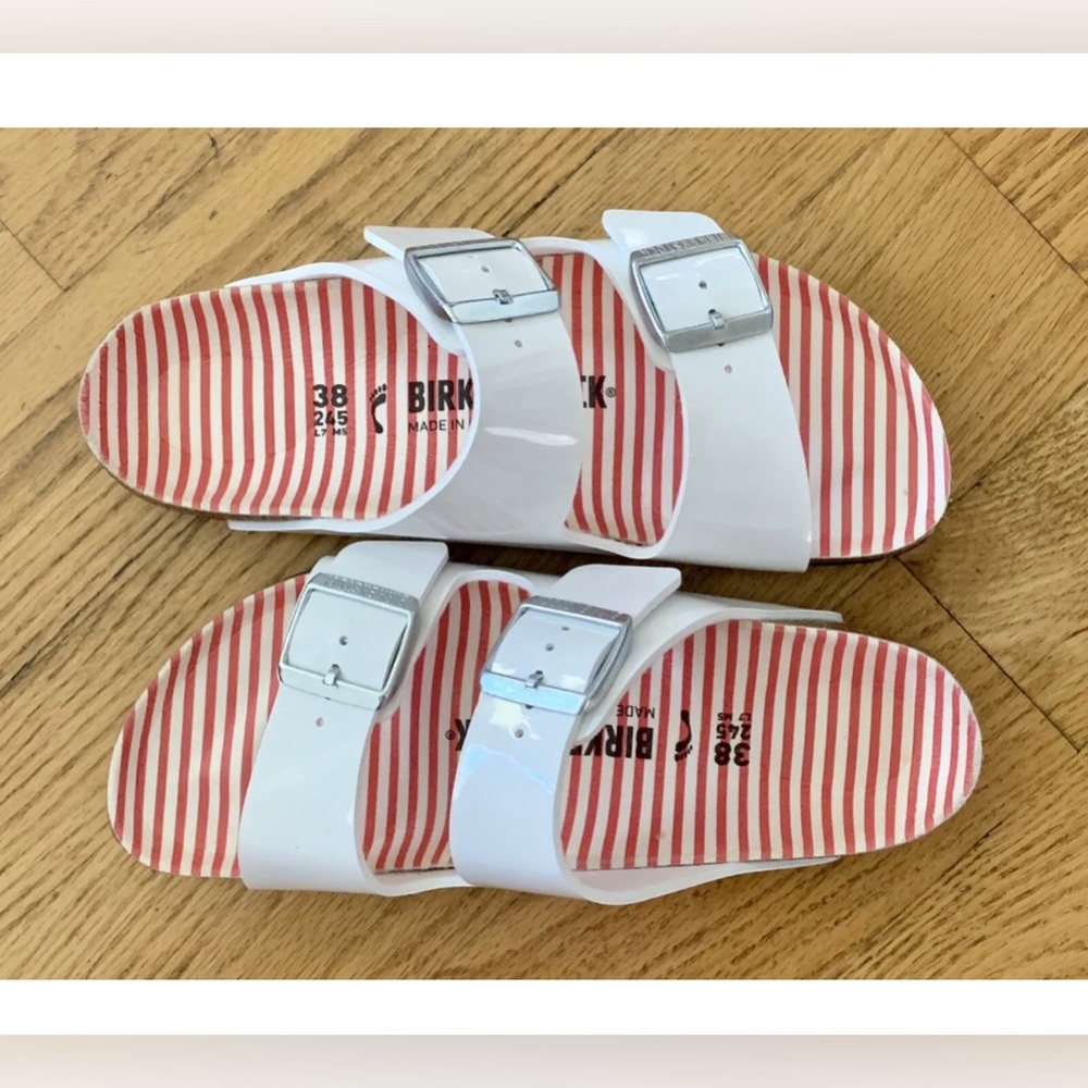NWT BIRKENSTOCK Arizona White Birko-Flor Sandal Size 8 - Picture 10 of 17